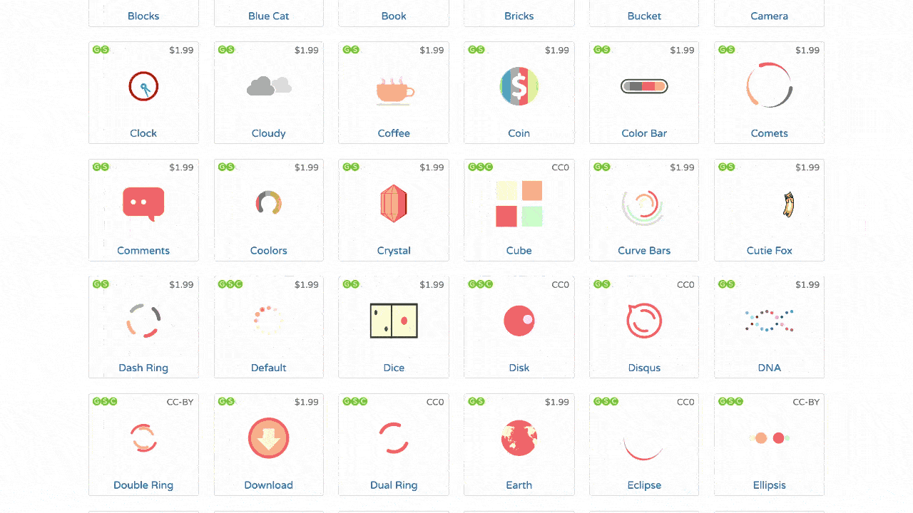 下载图标时网站 支持gif,svg,css,png或png序列以及apng格式