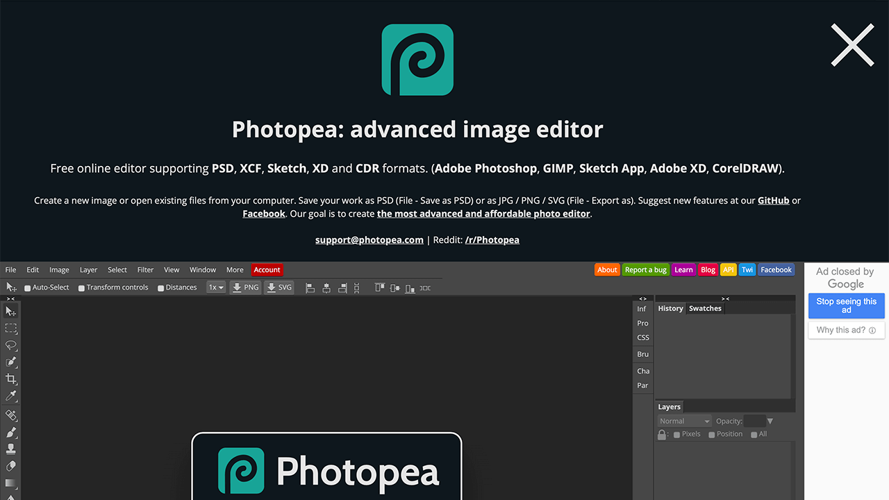 不下载也能免费用的高级PhotoShop  码力全开- 独立开发者的聚集地